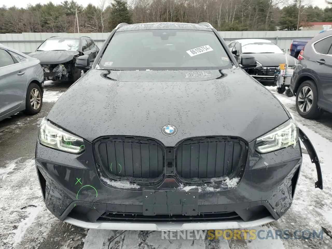 5 fotografías del automóvil dañado 5UX53DP0XR9U49865 BMW X3 2024