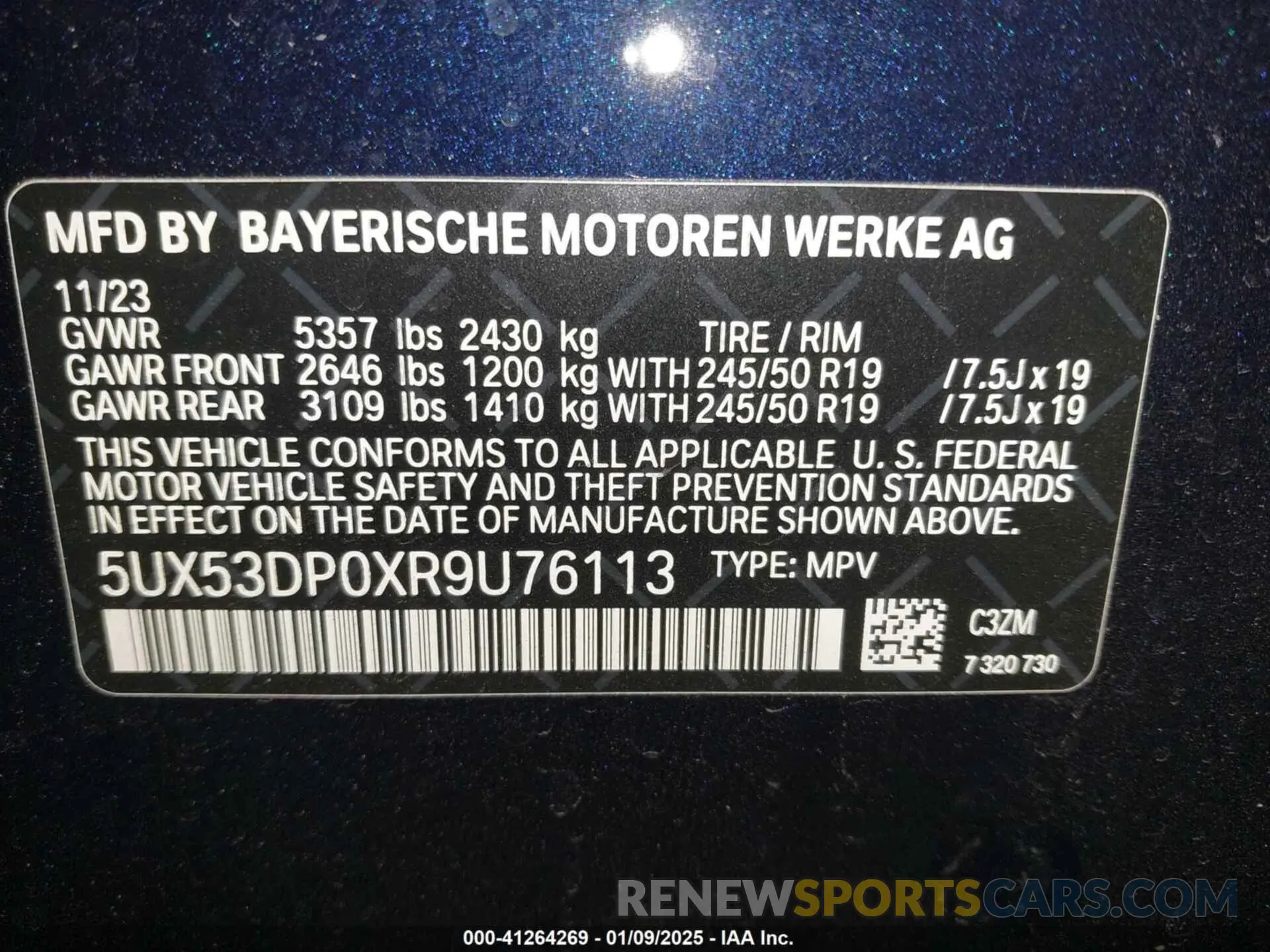 9 fotografías del automóvil dañado 5UX53DP0XR9U76113 BMW X3 2024