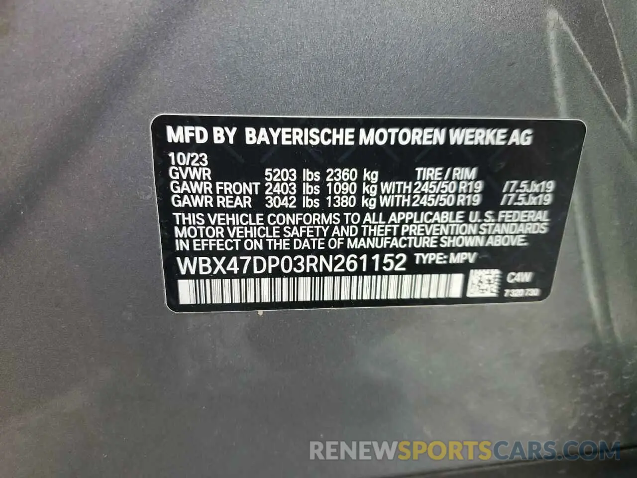 14 fotografías del automóvil dañado WBX47DP03RN261152 BMW X3 2024