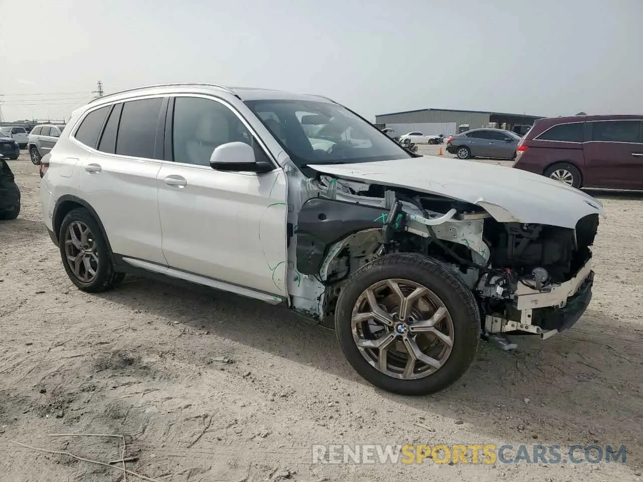 4 fotografías del automóvil dañado WBX47DP06RN302535 BMW X3 2024