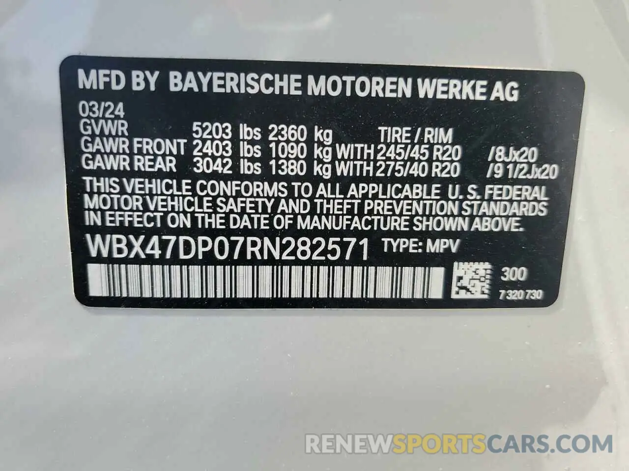 13 fotografías del automóvil dañado WBX47DP07RN282571 BMW X3 2024