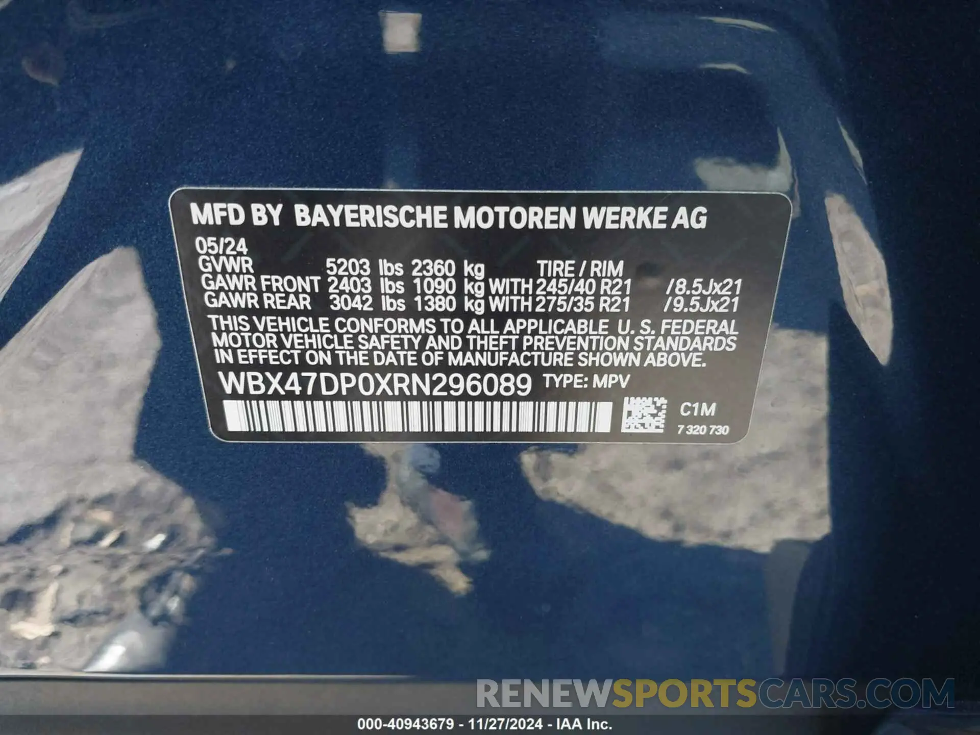 9 fotografías del automóvil dañado WBX47DP0XRN296089 BMW X3 2024
