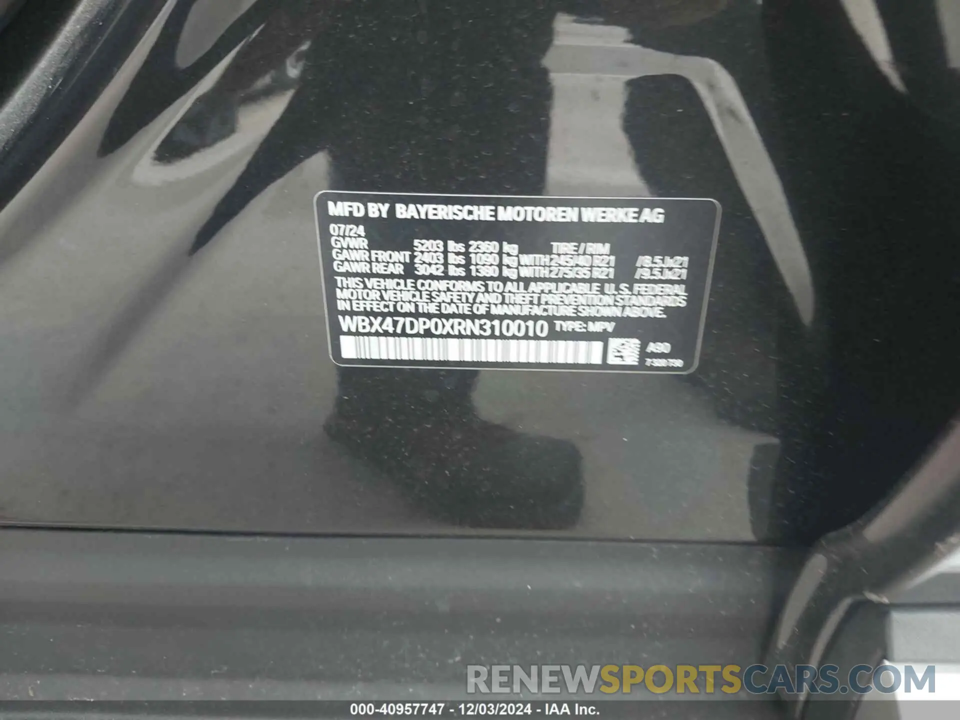 9 fotografías del automóvil dañado WBX47DP0XRN310010 BMW X3 2024