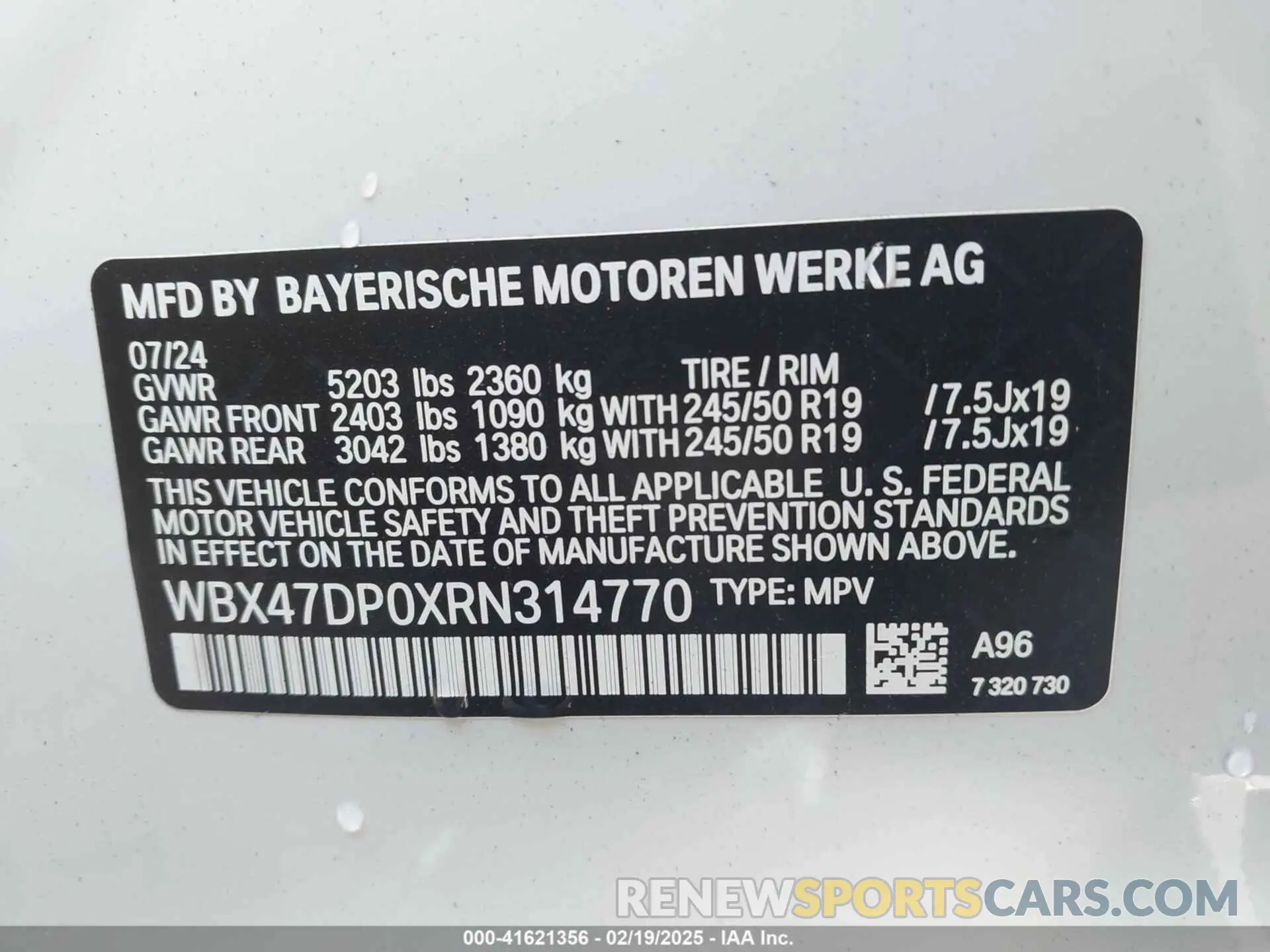 9 fotografías del automóvil dañado WBX47DP0XRN314770 BMW X3 2024