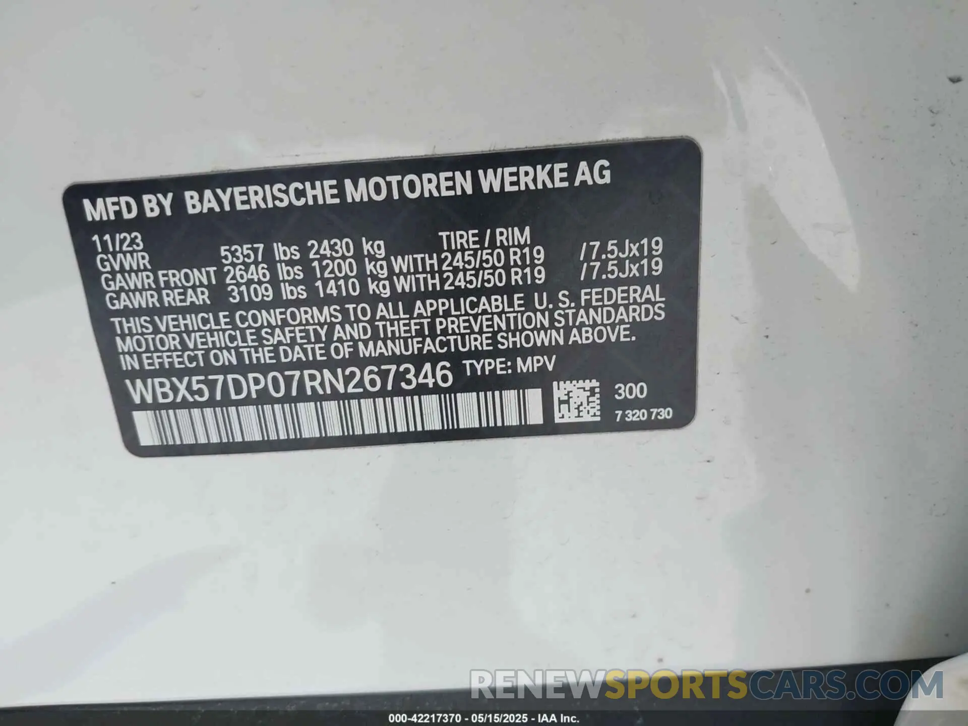 9 fotografías del automóvil dañado WBX57DP07RN267346 BMW X3 2024