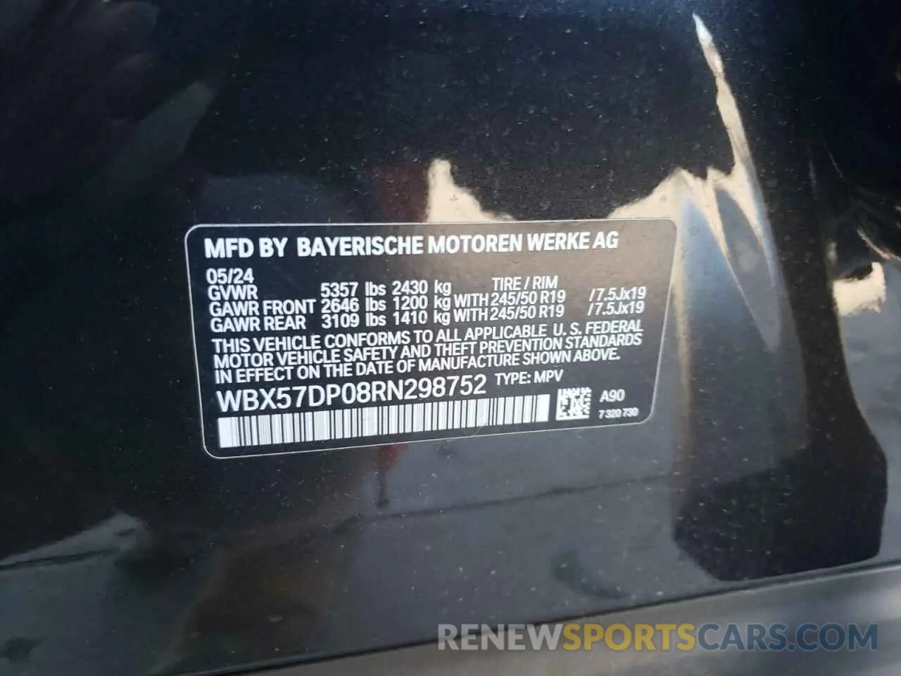 16 fotografías del automóvil dañado WBX57DP08RN298752 BMW X3 2024