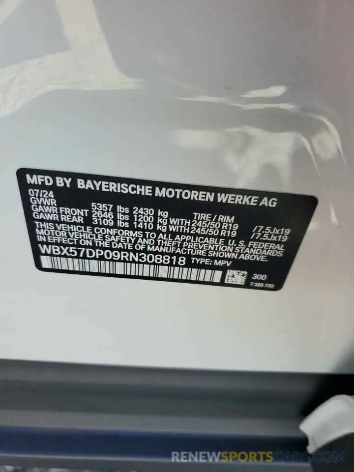 13 fotografías del automóvil dañado WBX57DP09RN308818 BMW X3 2024