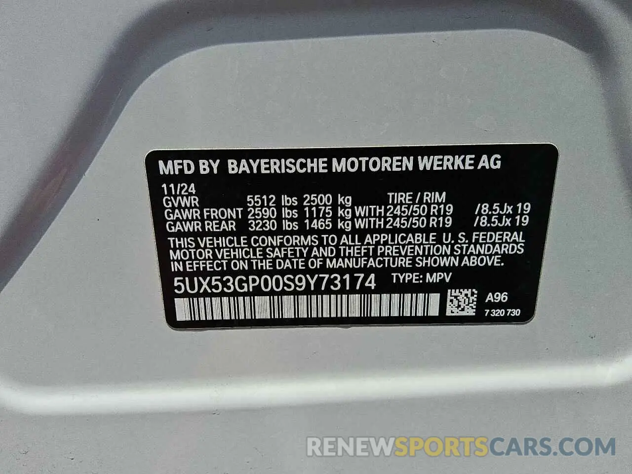 13 fotografías del automóvil dañado 5UX53GP00S9Y73174 BMW X3 30 XDRI 2025