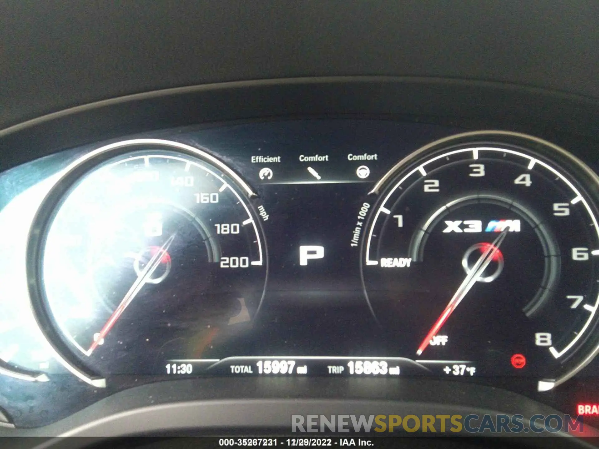7 fotografías del automóvil dañado 5YMTS0C08L9B41489 BMW X3 M 2020