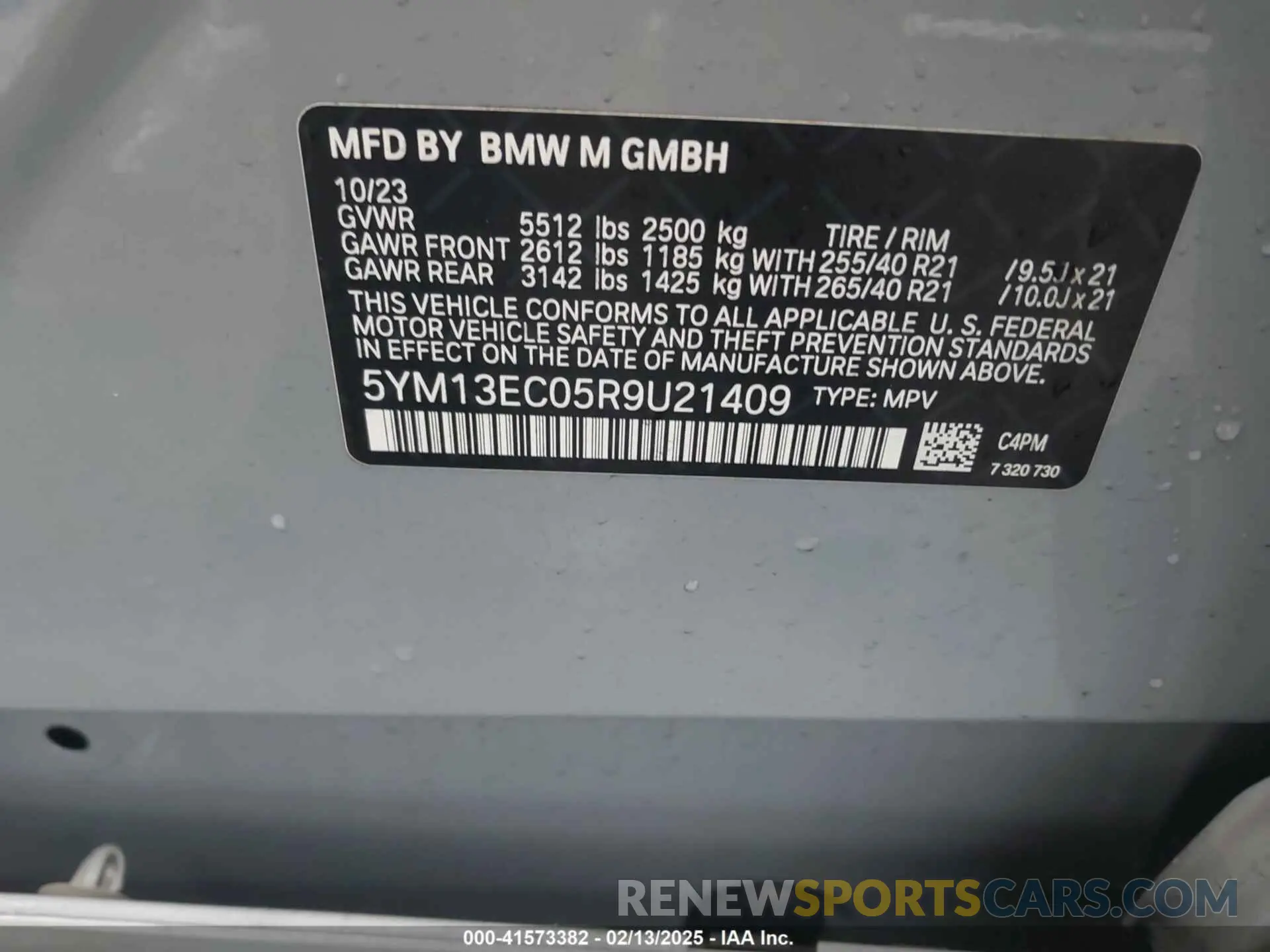 9 fotografías del automóvil dañado 5YM13EC05R9U21409 BMW X3 M 2024