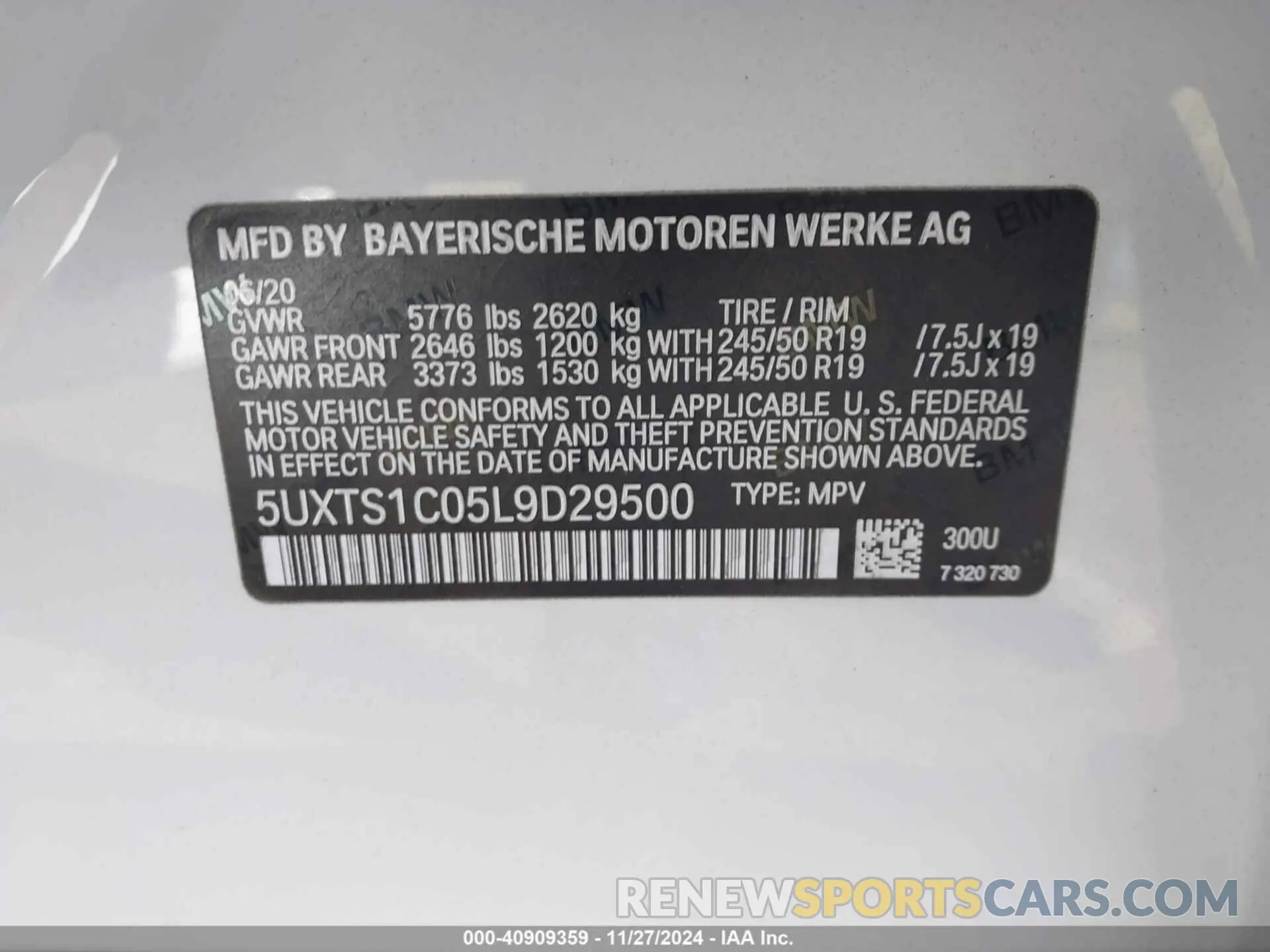 9 fotografías del automóvil dañado 5UXTS1C05L9D29500 BMW X3 PHEV 2020