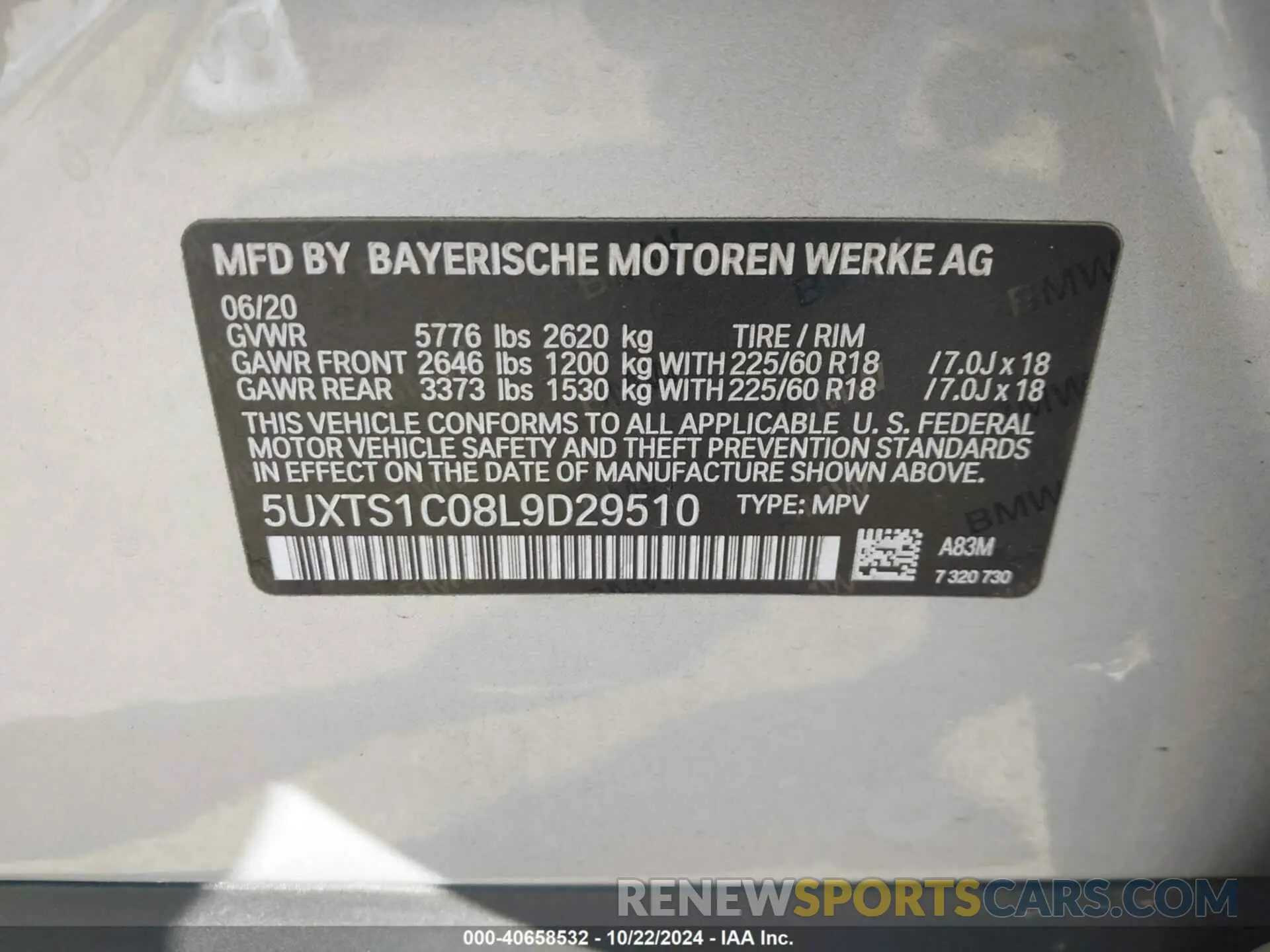 9 fotografías del automóvil dañado 5UXTS1C08L9D29510 BMW X3 PHEV 2020