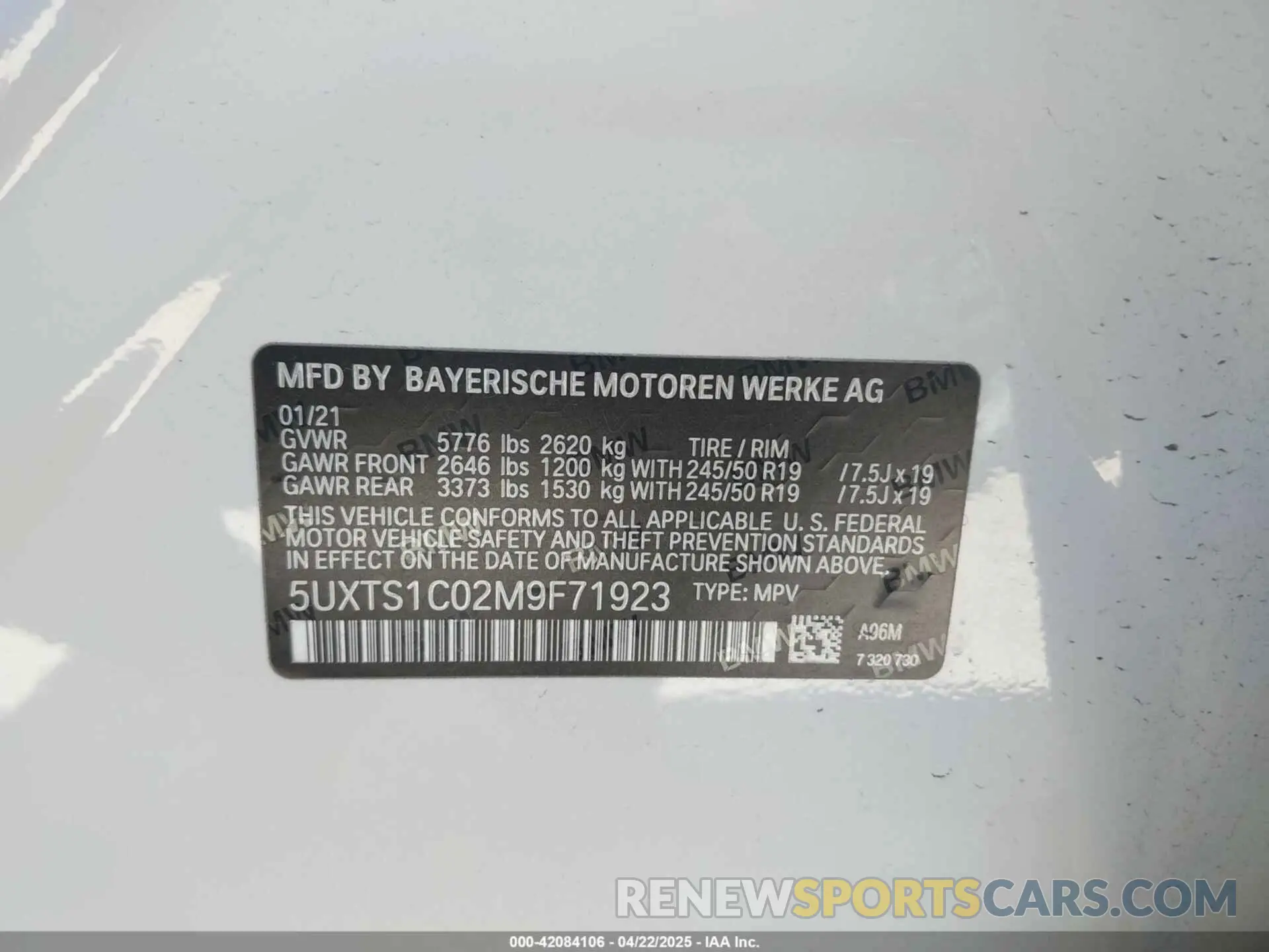 9 fotografías del automóvil dañado 5UXTS1C02M9F71923 BMW X3 PHEV 2021