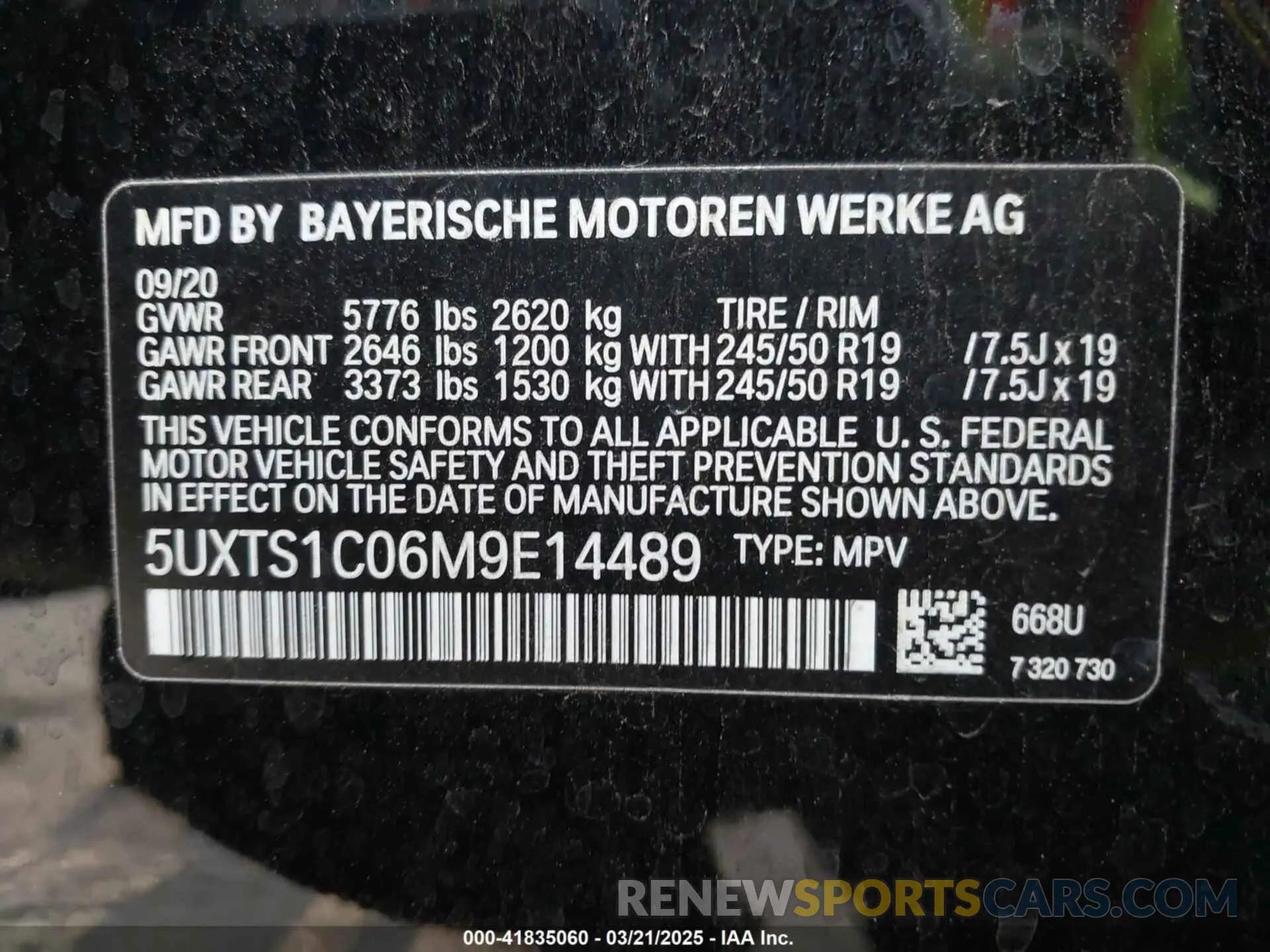 9 fotografías del automóvil dañado 5UXTS1C06M9E14489 BMW X3 PHEV 2021