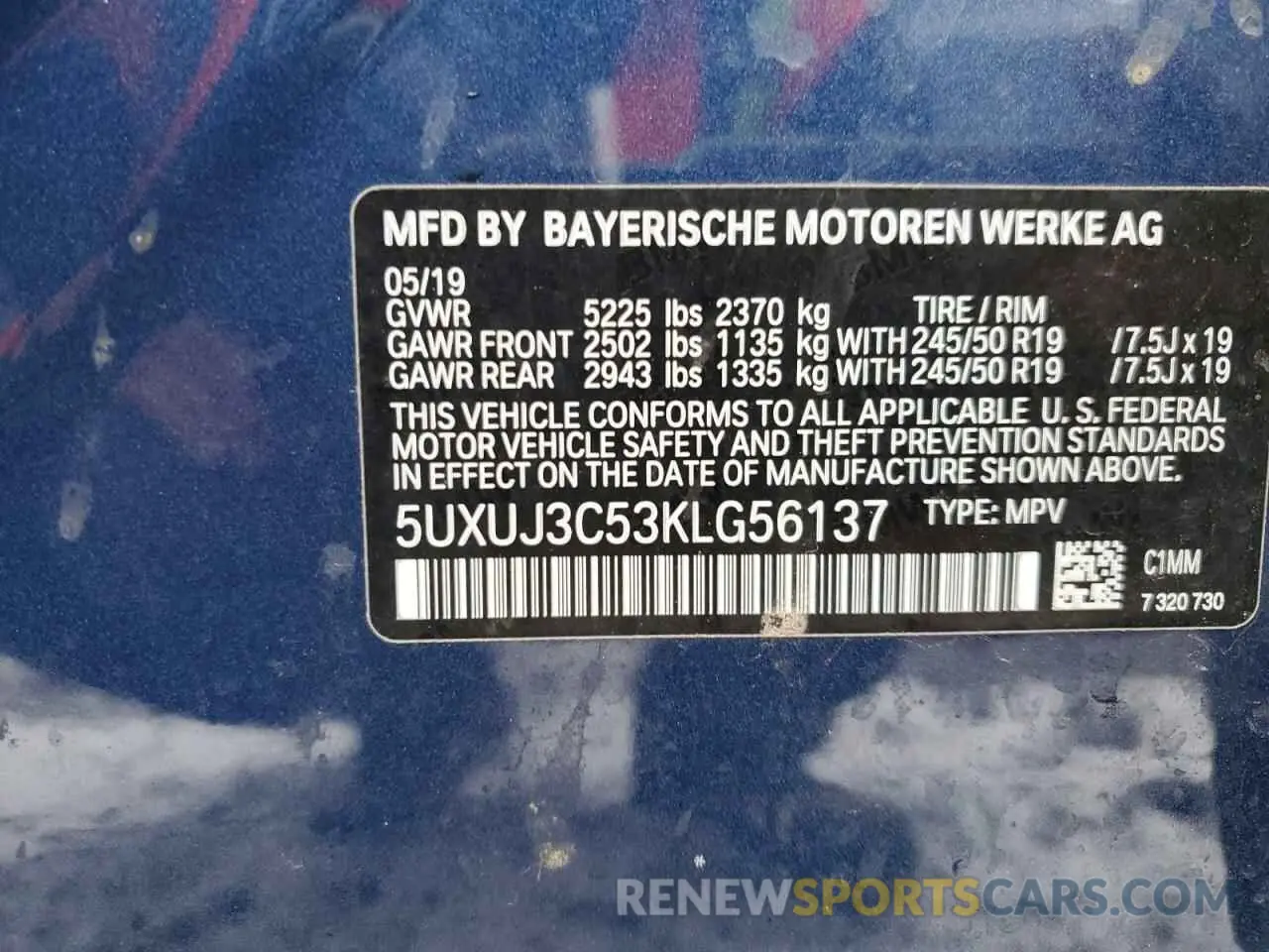 12 fotografías del automóvil dañado 5UXUJ3C53KLG56137 BMW X4 2019