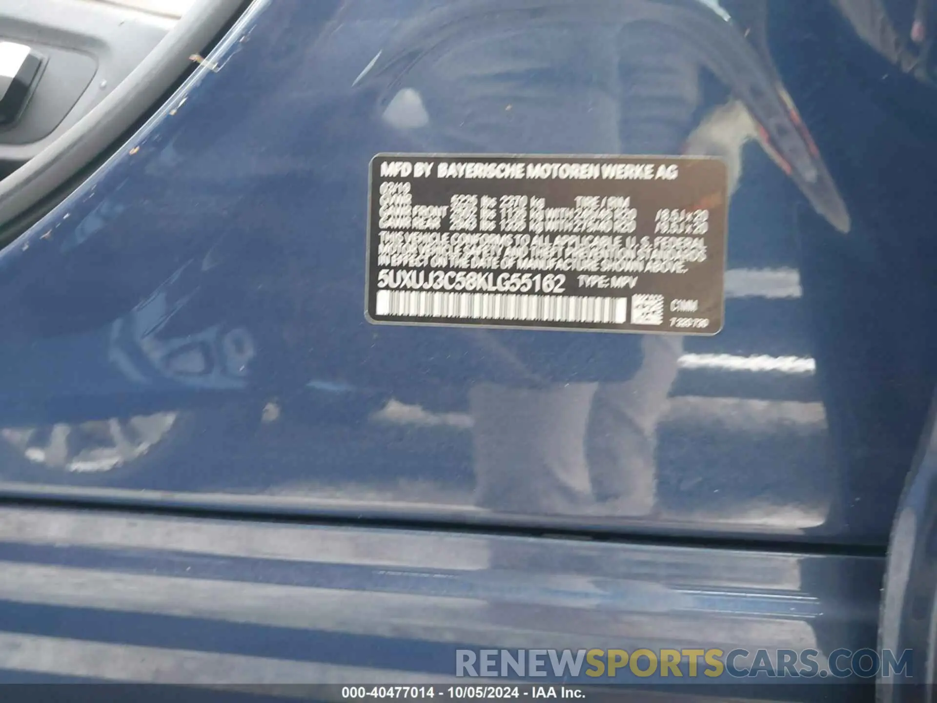 9 fotografías del automóvil dañado 5UXUJ3C58KLG55162 BMW X4 2019