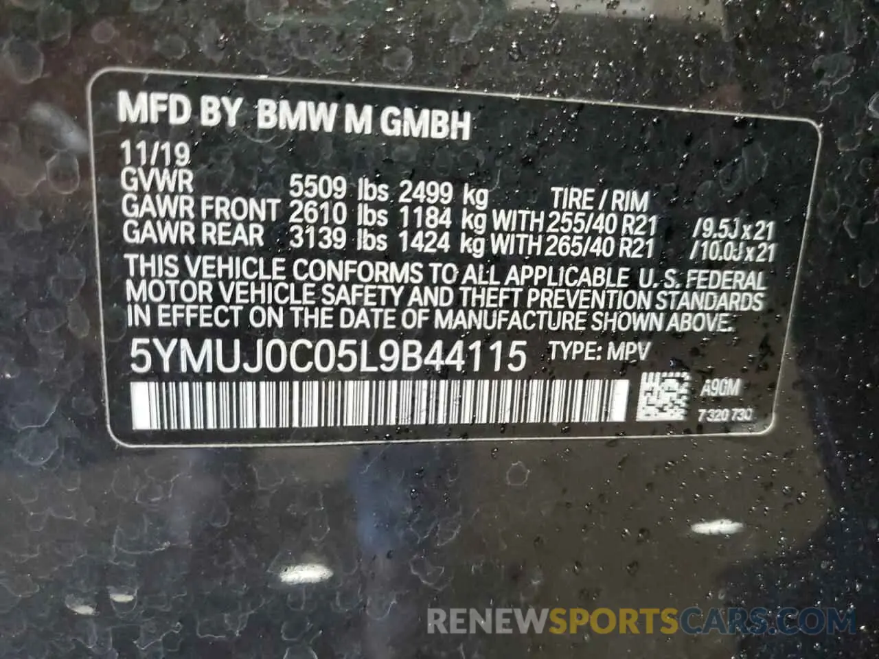 13 fotografías del automóvil dañado 5YMUJ0C05L9B44115 BMW X4 2020