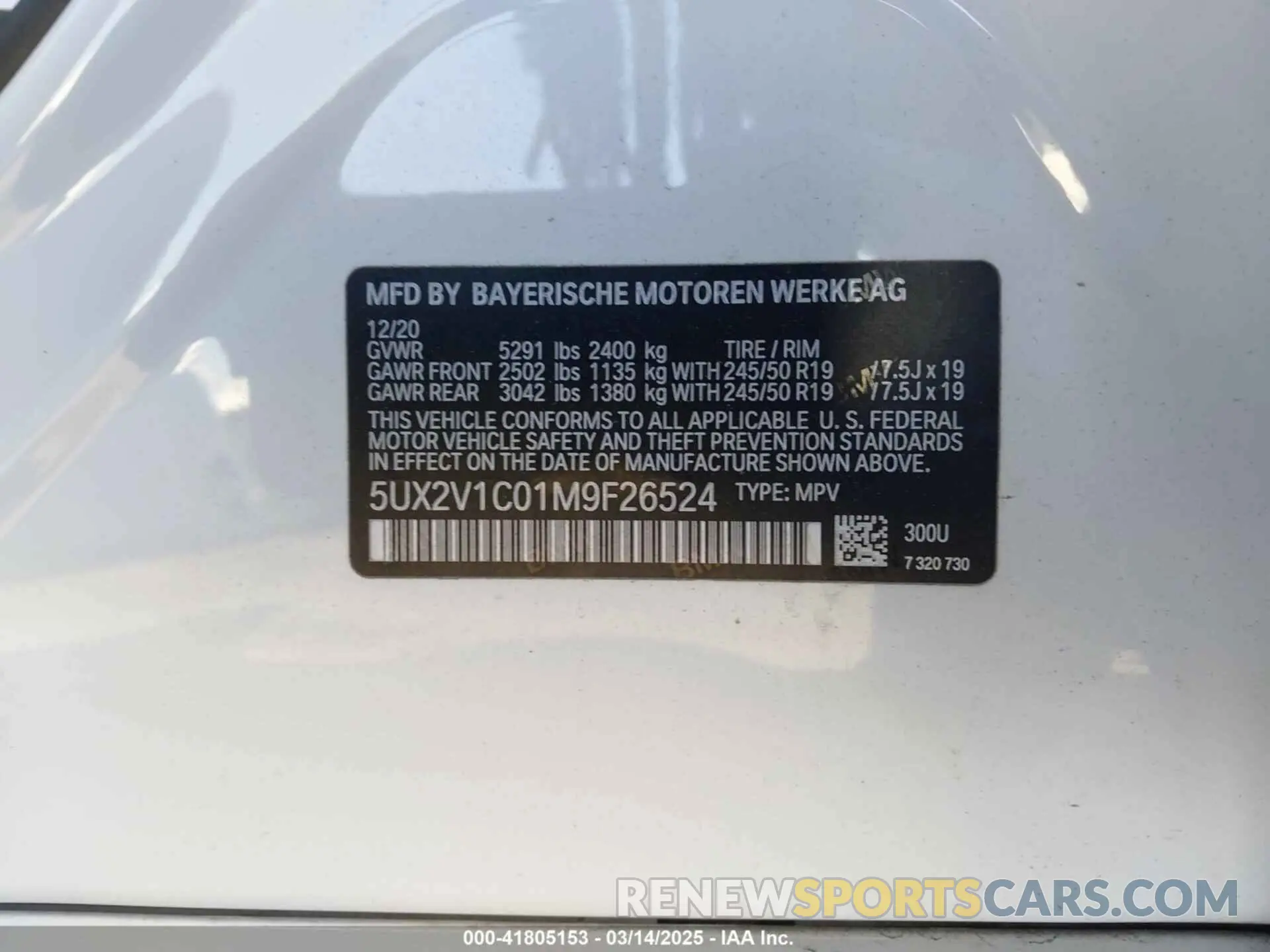 9 fotografías del automóvil dañado 5UX2V1C01M9F26524 BMW X4 2021