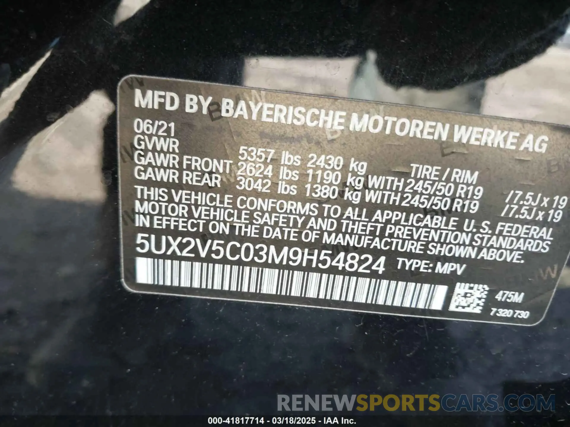 9 fotografías del automóvil dañado 5UX2V5C03M9H54824 BMW X4 2021