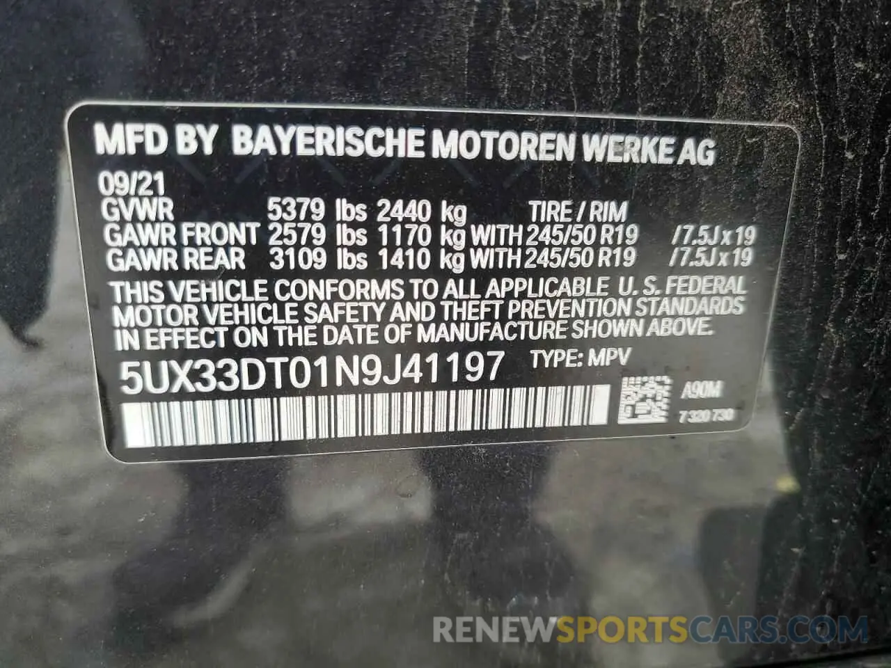 13 fotografías del automóvil dañado 5UX33DT01N9J41197 BMW X4 2022