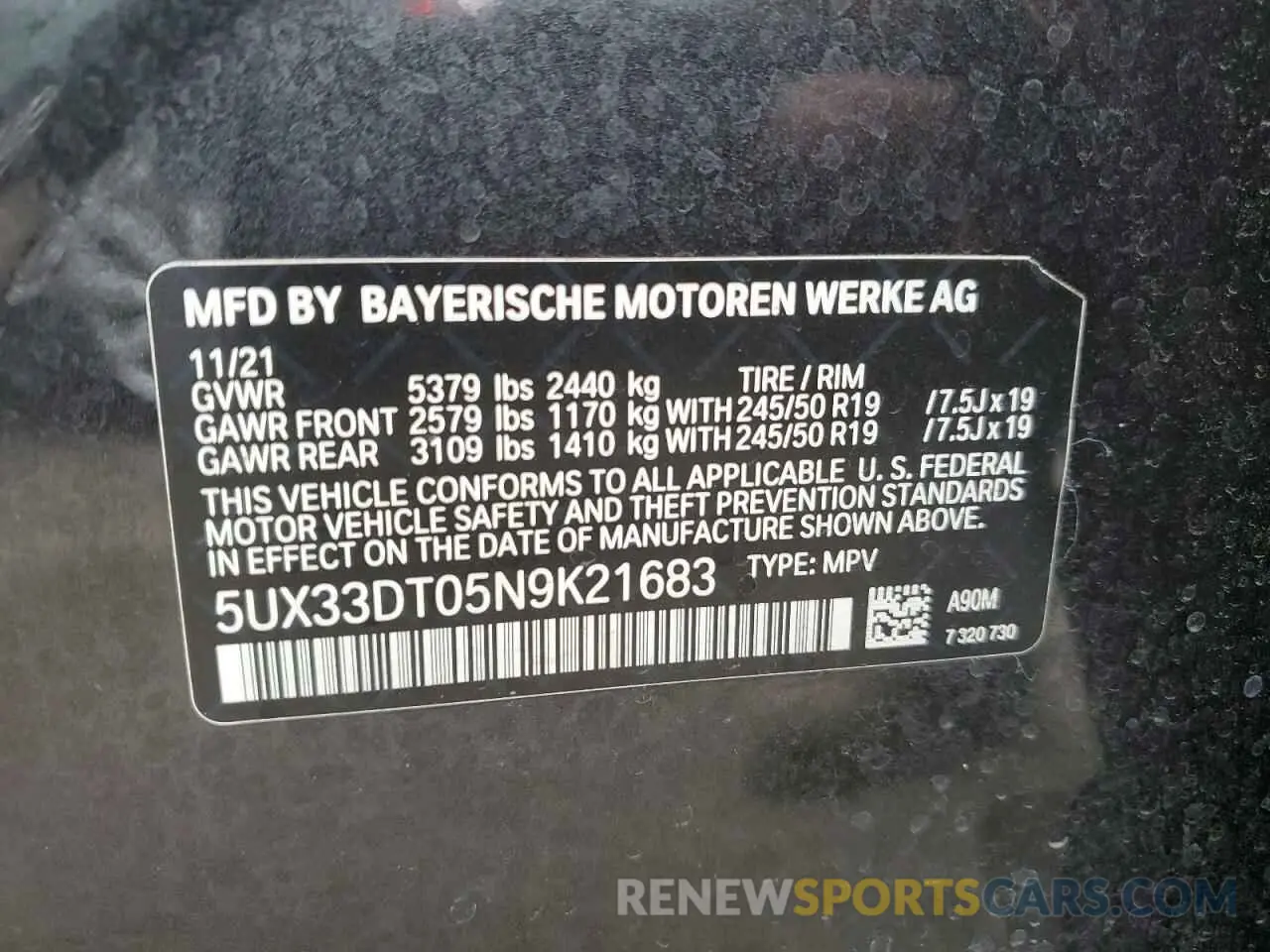 13 fotografías del automóvil dañado 5UX33DT05N9K21683 BMW X4 2022