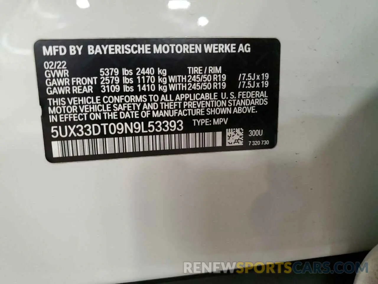 14 fotografías del automóvil dañado 5UX33DT09N9L53393 BMW X4 2022