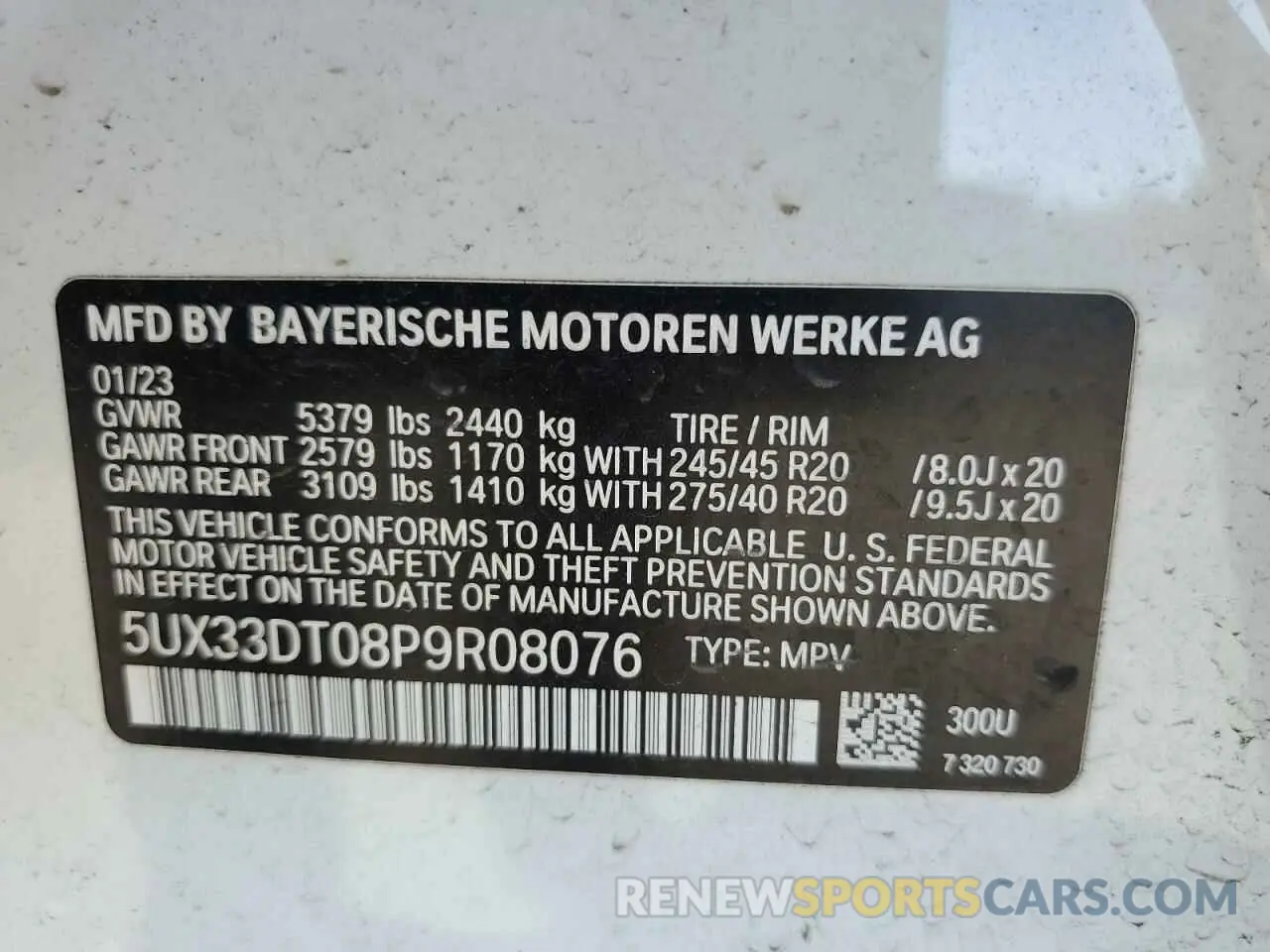 13 fotografías del automóvil dañado 5UX33DT08P9R08076 BMW X4 2023
