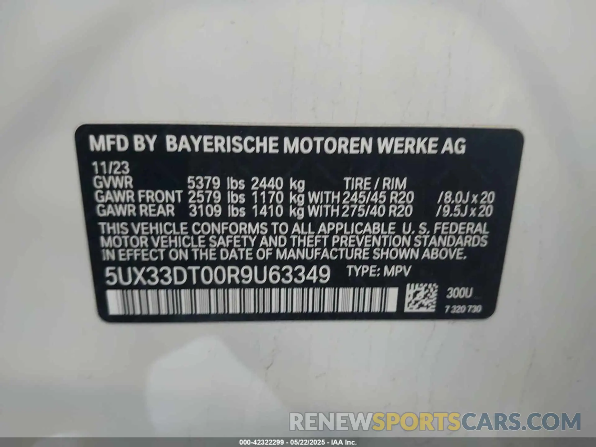 9 fotografías del automóvil dañado 5UX33DT00R9U63349 BMW X4 2024