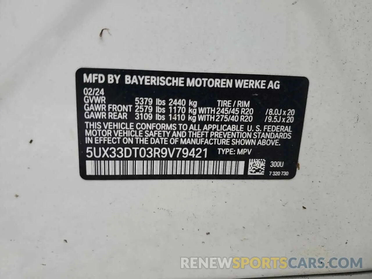 13 fotografías del automóvil dañado 5UX33DT03R9V79421 BMW X4 2024