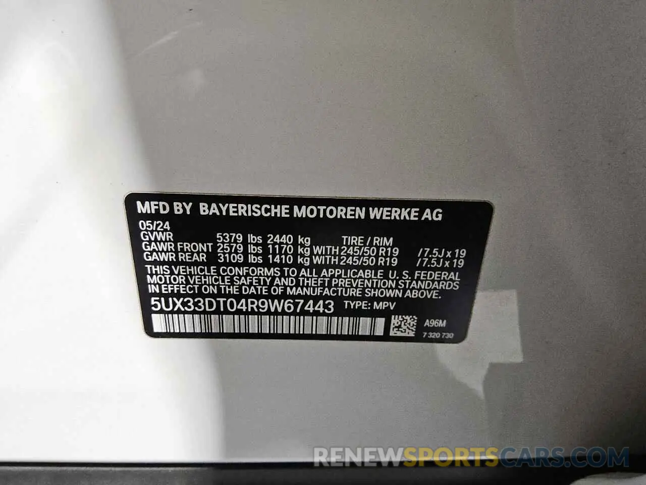 13 fotografías del automóvil dañado 5UX33DT04R9W67443 BMW X4 2024