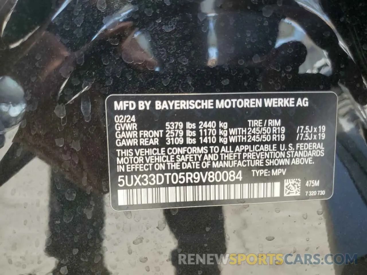 12 fotografías del automóvil dañado 5UX33DT05R9V80084 BMW X4 2024