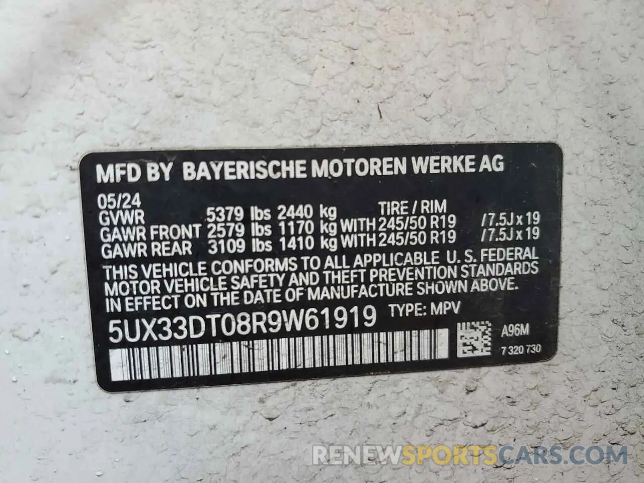 12 fotografías del automóvil dañado 5UX33DT08R9W61919 BMW X4 2024