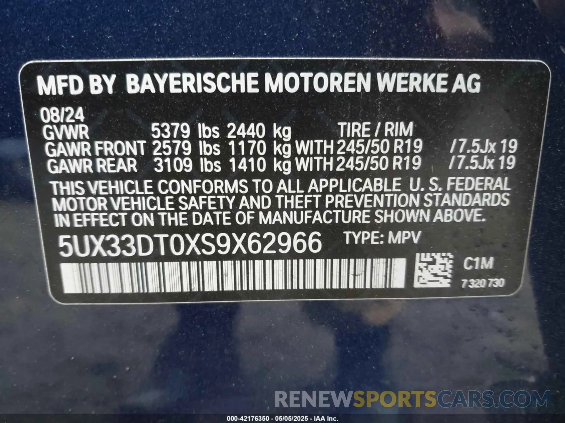 9 fotografías del automóvil dañado 5UX33DT0XS9X62966 BMW X4 2025