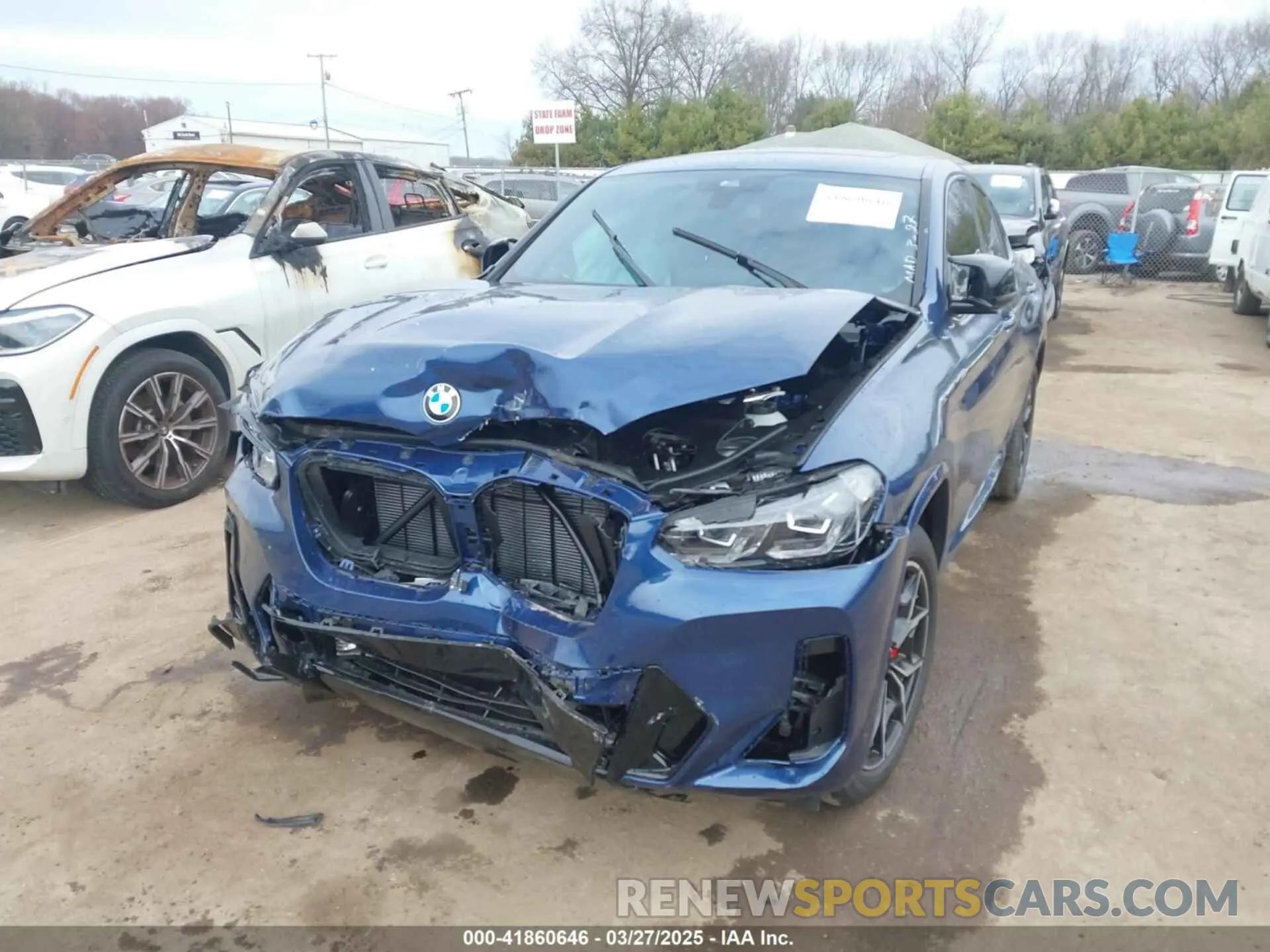 2 fotografías del automóvil dañado 5UX43DT06S9Y74216 BMW X4 2025