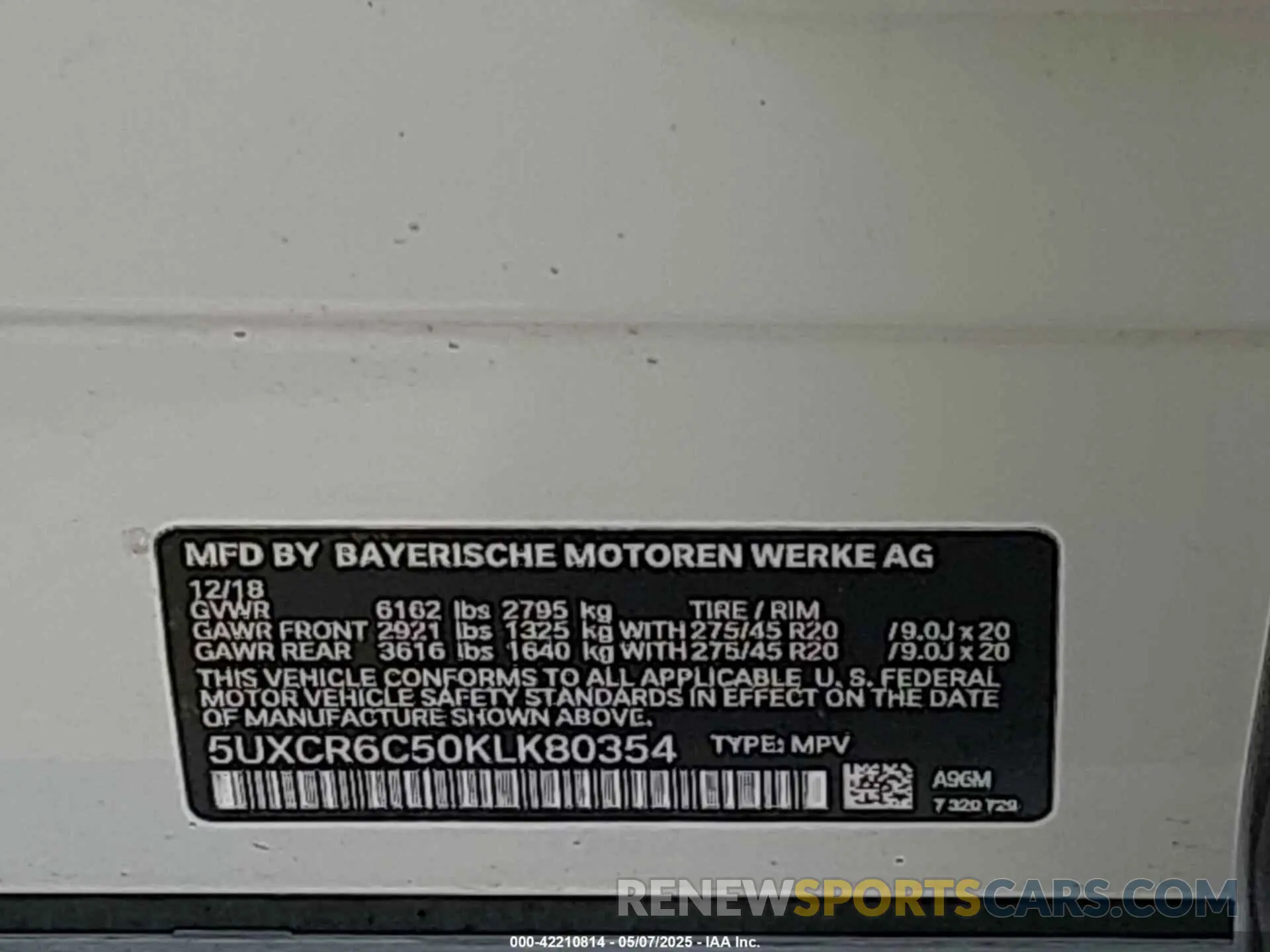 9 fotografías del automóvil dañado 5UXCR6C50KLK80354 BMW X5 2019