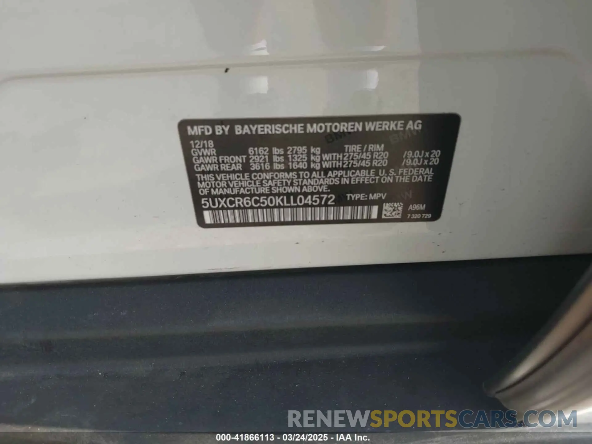 9 fotografías del automóvil dañado 5UXCR6C50KLL04572 BMW X5 2019