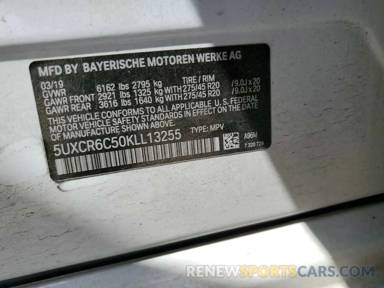 15 fotografías del automóvil dañado 5UXCR6C50KLL13255 BMW X5 2019