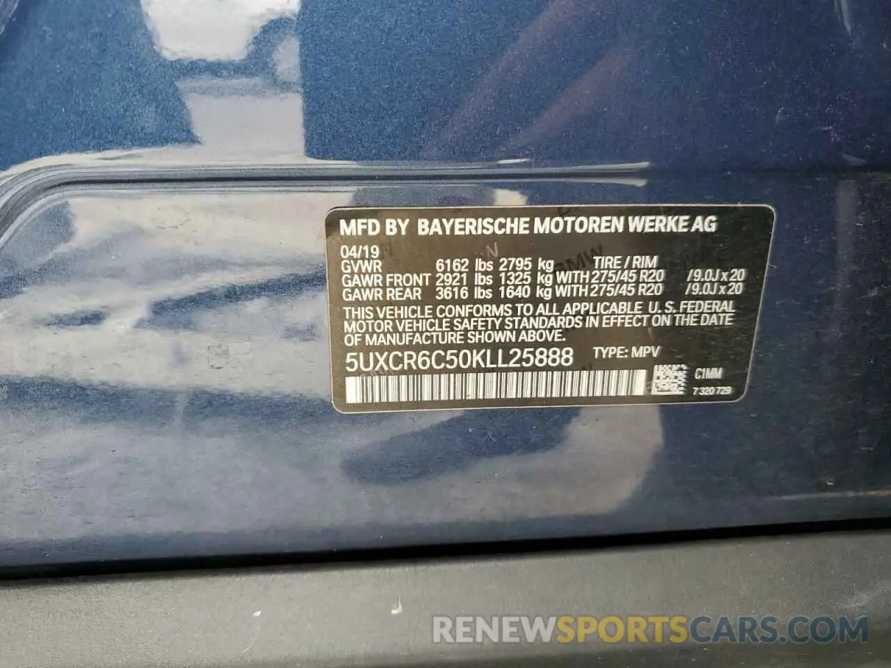 14 fotografías del automóvil dañado 5UXCR6C50KLL25888 BMW X5 2019