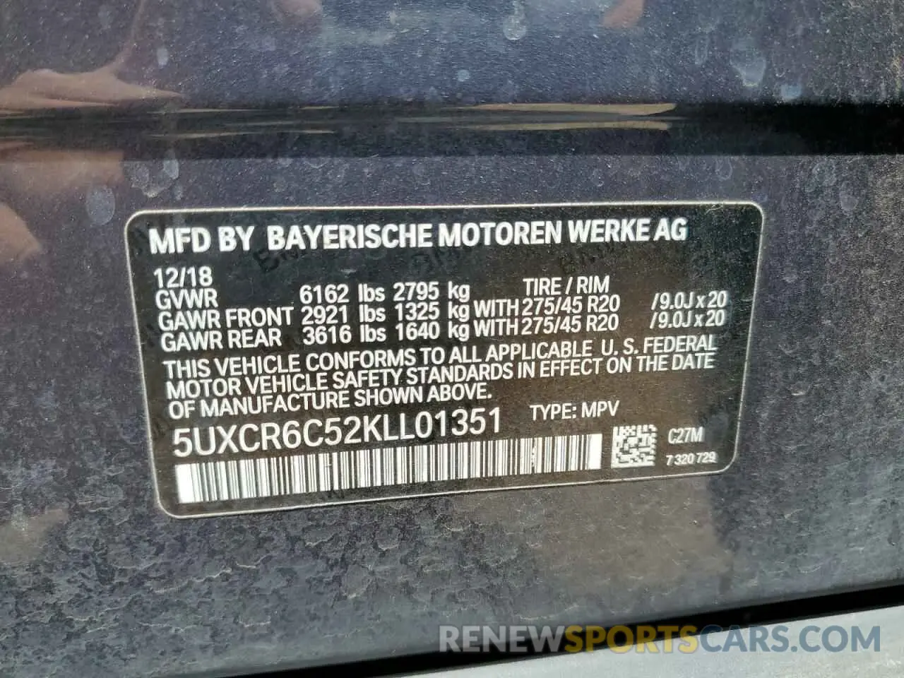13 fotografías del automóvil dañado 5UXCR6C52KLL01351 BMW X5 2019