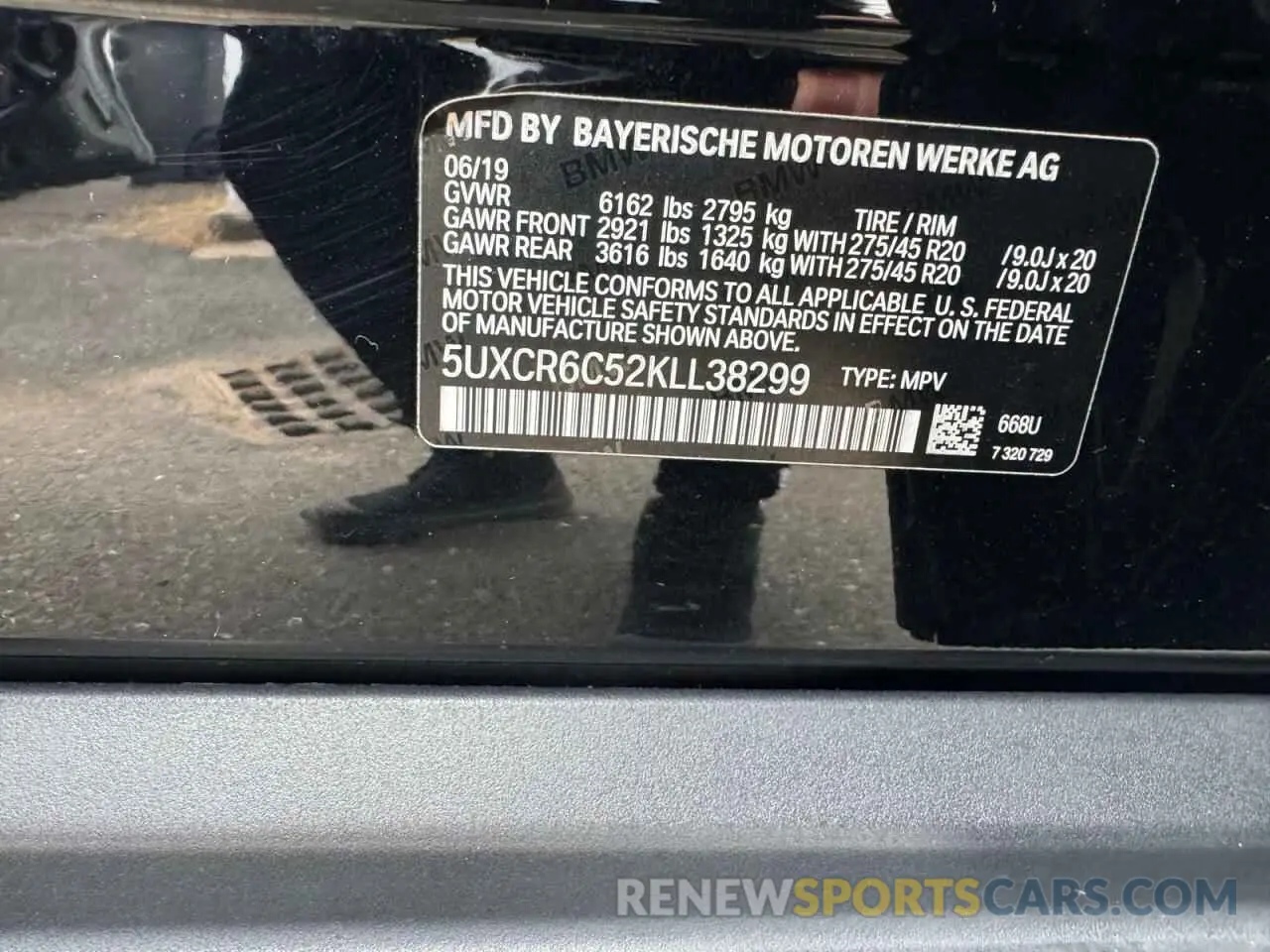 10 fotografías del automóvil dañado 5UXCR6C52KLL38299 BMW X5 2019