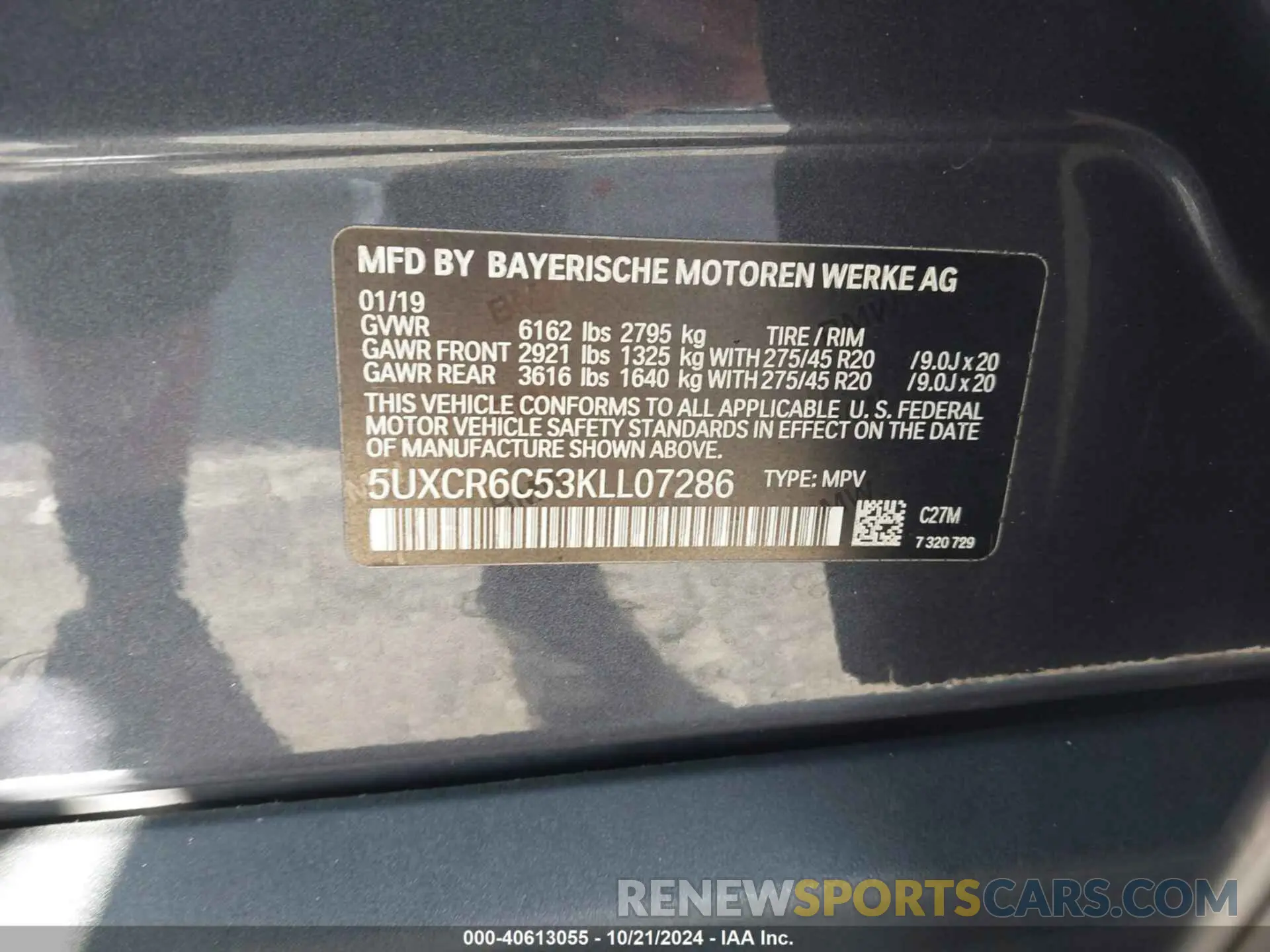 9 fotografías del automóvil dañado 5UXCR6C53KLL07286 BMW X5 2019