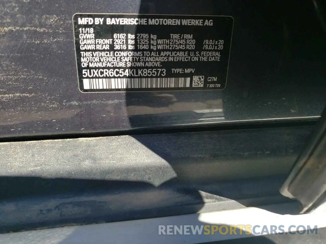 14 fotografías del automóvil dañado 5UXCR6C54KLK85573 BMW X5 2019
