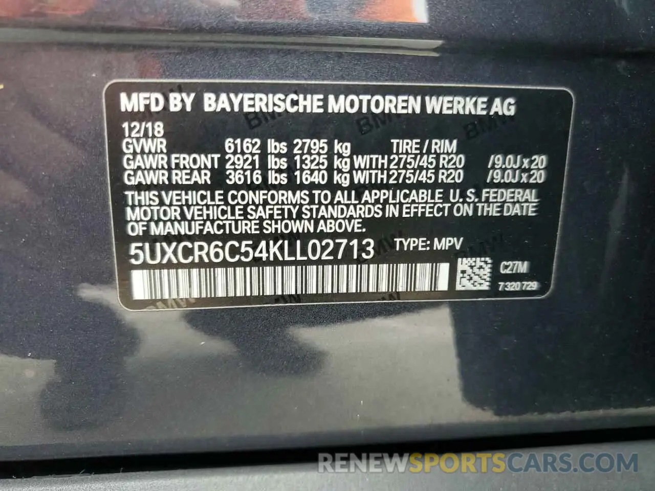 14 fotografías del automóvil dañado 5UXCR6C54KLL02713 BMW X5 2019