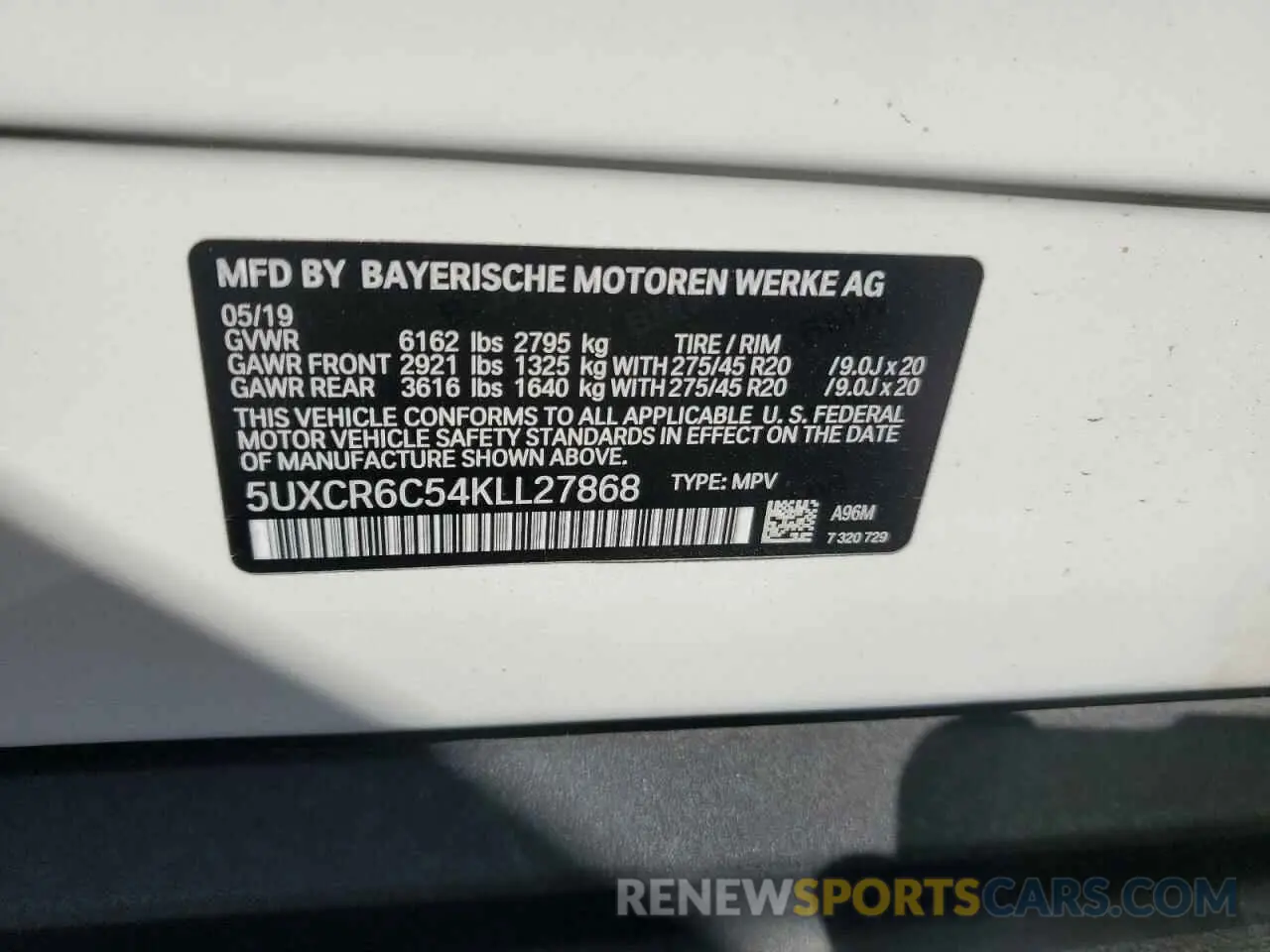 12 fotografías del automóvil dañado 5UXCR6C54KLL27868 BMW X5 2019
