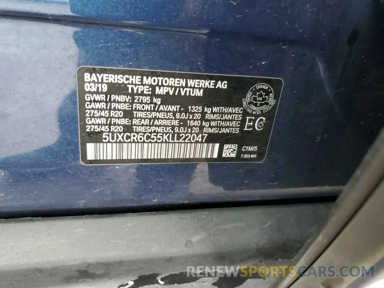 12 fotografías del automóvil dañado 5UXCR6C55KLL22047 BMW X5 2019
