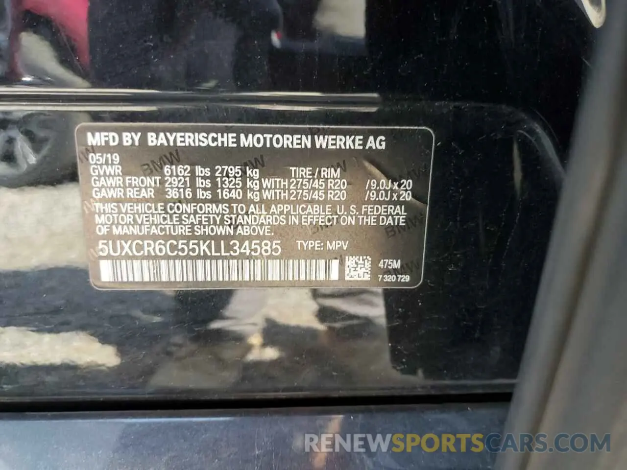 14 fotografías del automóvil dañado 5UXCR6C55KLL34585 BMW X5 2019
