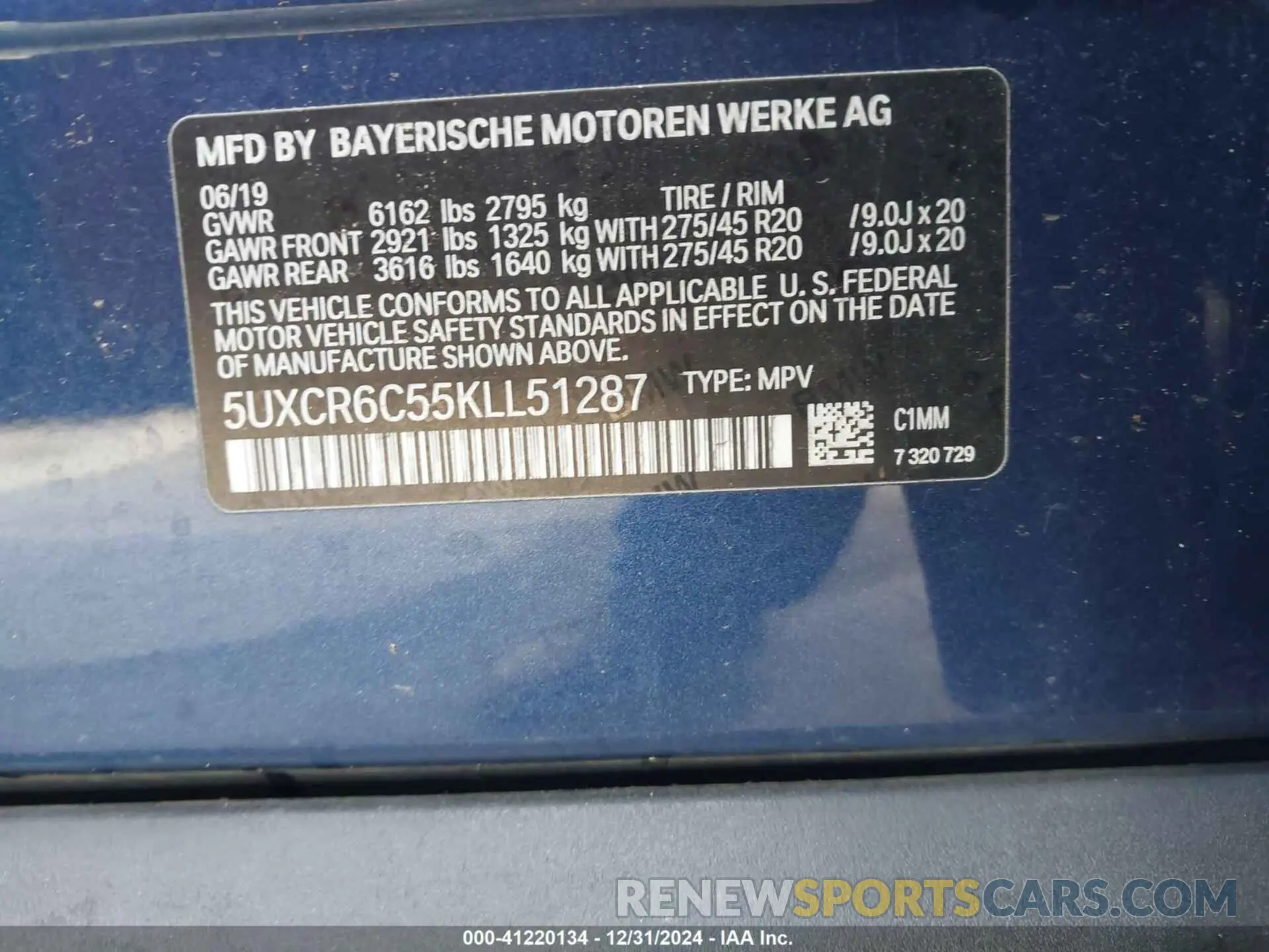 9 fotografías del automóvil dañado 5UXCR6C55KLL51287 BMW X5 2019
