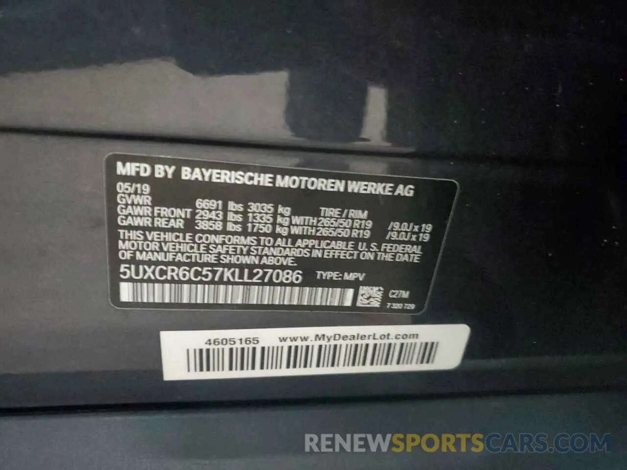 13 fotografías del automóvil dañado 5UXCR6C57KLL27086 BMW X5 2019