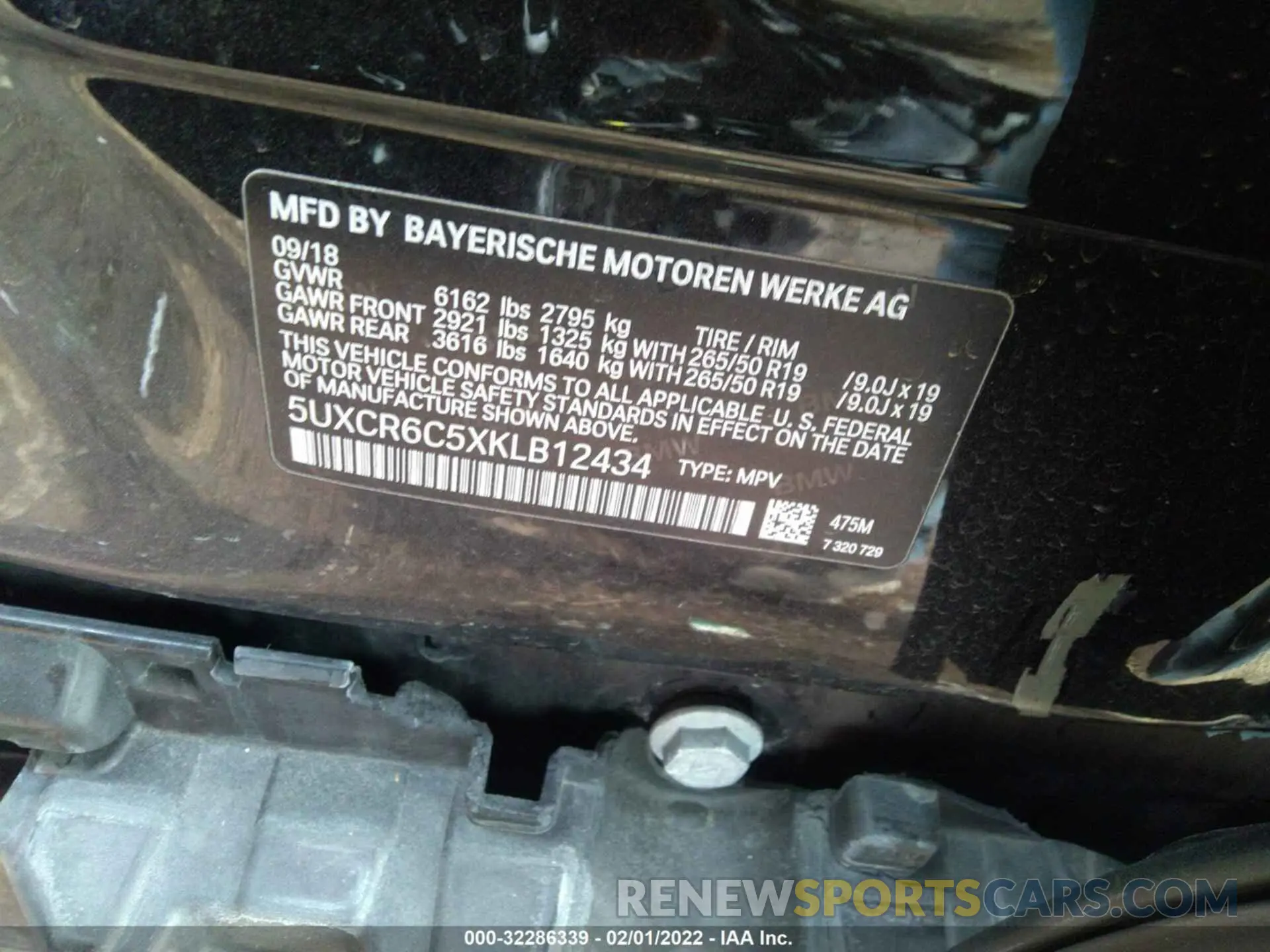 9 fotografías del automóvil dañado 5UXCR6C5XKLB12434 BMW X5 2019