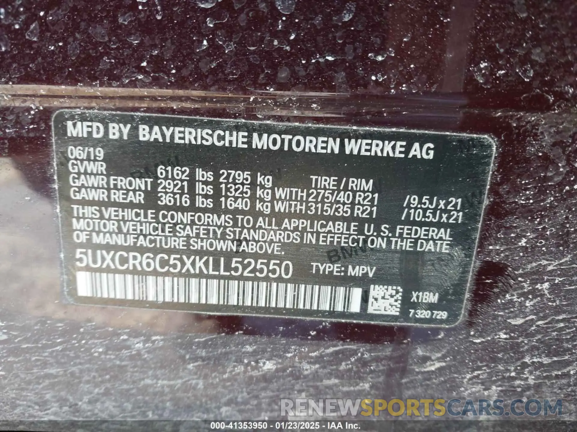 9 fotografías del automóvil dañado 5UXCR6C5XKLL52550 BMW X5 2019